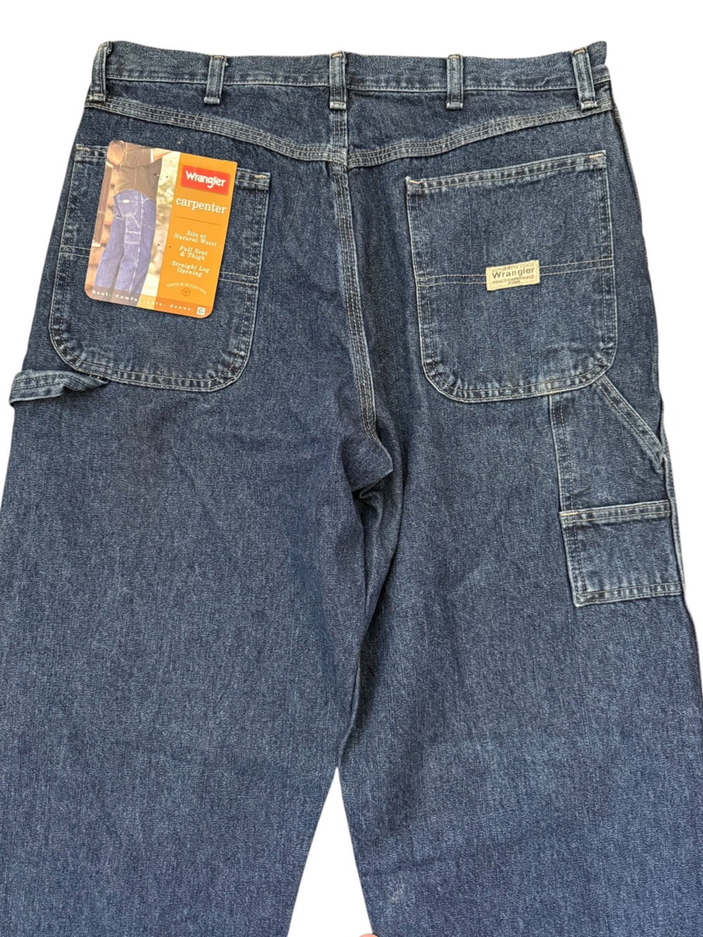 NWT VTG Wrangler Carpenter Jeans Relaxed Straight 34x34 Raw Hem 31L Skater - Picture 5 of 16